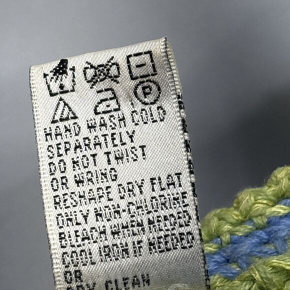 Sigrid Olsen Sport Hand Knit Pastel Cardigan Sweater Women M Ramie Cotton Multi - Picture 7 of 12